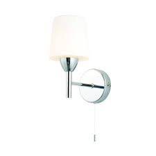 The light sparkles even when turned off. Spa Pr 17146 Aquarius 1 Light Bathroom Wall Light Ribbed Opal Glass Chrome