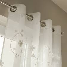 Voilage Tamisant Brode Floral Blanc L 140 X H 240 Cm Inspire Leroy Merlin Voilage Rideaux Voilages Blanc