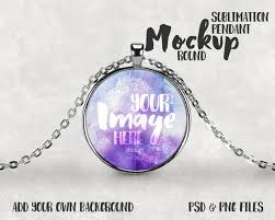 Dye Sublimation Large Circle Pendant Mockup Template With Etsy In 2020 Circle Pendant Sublime Photoshop Elements