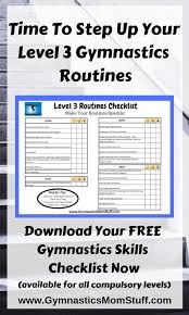 If You Re Ready To Step Up Your Level 3 Gymnastics Routines These Checklists Can Help Gymnastics Skills Gymnastics Skills Gymnastics Routines Gymnastics Mom