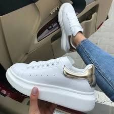 Maybe you would like to learn more about one of these? 280 Alexander Mcqueen Light Gold White Mcqueen Sneakers Cute Shoes Tenis Shoes
