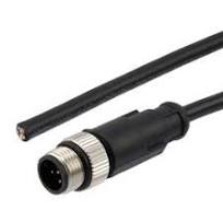 ShowMeCables M12 5 Position A-Code Cable, PVC Jacket, Male/Open, 6 Feet