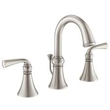 As the #1 faucet brand in north america, moen offers a diverse selection of thoughtfully designed kitchen and bath faucets, showerheads, accessories, bath safety products, garbage disposals and kitchen sinks for residential and commercial applications each delivering the best possible combination of meaningful innovation, useful features, and lasting value. Shop Moen Wetherly Spot Resist Brushed Nickel 2 Handle Widespread Watersens High Arc Bathroom Faucet Bathroom Faucets Brushed Nickel Bathroom Faucets Farmhouse