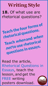 Rhetorical Questions In Essays Rhetorical Question Essay This Or That Questions