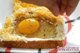 Cheesy Baked Egg Toast Recipe Breakfast Recipes Easy Food Egg Toast