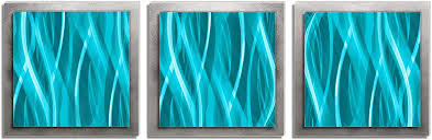 Wall art + in stock + roommates® peel & stick brick alley wallpaper in teal. Amazon Com Turquoise And Silver Metal Art Turquoise Essence Layered Multi Panel Wall Sculpture Versatile Colorful Contemporary Modern Home Decor Home Kitchen