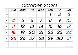 Free Printable October 2020 Calendar With Week Numbers In 2020 Printable Calendar July October Calendar Printable Calendar Printables