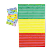 Adjustable Tri Section Pocket Chart With 18 Color Cards