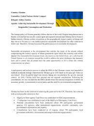 Sample position paper to be presented for mun. Position Paper For Ukraine Mun Sustainable Development Ukraine