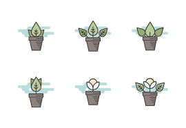 Plants In Pot Icons By Teleymon Plant Doodle Plant Icon Flower Icons