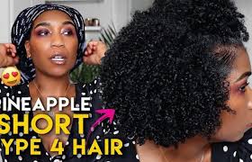 How To Pineapple Short Natural Hair Type 4 Curls Preserve Short Natural Hair Overnight In 2020 Natural Hair Types Natural Hair Styles Long Natural Hair