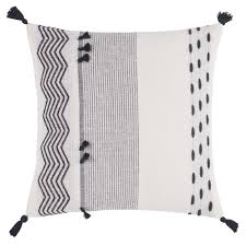 Housse De Coussin En Coton Blanc Et Noir 40x40 Maisons Du Monde Cushions Cushion Cover Pillows