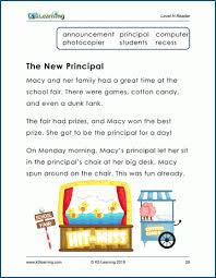 Download the reading comprehension worksheets. The New Principal Level H Children S Story K5 Learning