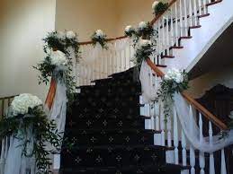 We have some ideas for you to take your decorating to the next level so stick around! Banister Decorations For Wedding Wedding Staircase Wedding Staircase Decoration Staircase Garland Stair Decor Wedding Staircase Stairway Decorating