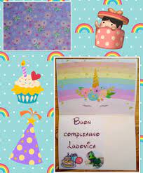 Biglietto Auguri Bambina Rosa Viola Arcobaleno Unicorno Biglietti Di Auguri Rosa Viola Buon Compleanno