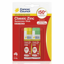 Apply sunscreen to remaining exposed areas of skin. Cancer Council Classic Sunscreen Stick Spf50 Duo 5g X 2 Green Yellow