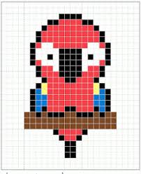 Parrot Cross Stitch Animals Pixel Art Pattern Perler Bead Art