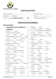 They will help you to practice your english grammar as well as vocabulary. Grade3 English File Grammar Test Worksheet