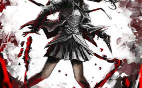 Maybe you would like to learn more about one of these? Hd Wallpaper Anime Girls Digital Art Blood Knife Wallpaper Flare
