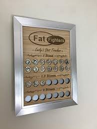 Personalised Framed Weight Loss Diet Goals Tracker With 1 Coin Inserts For Every Pound Lost In Either Silver Polcore Or Black Polcore Frame Silver