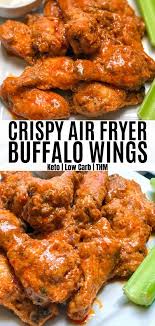 Air Fryer Buffalo Wings Keto Low Carb In 2020 Hot Wing Recipe Air Fryer Recipes Chicken Wings Air Fryer Recipes Chicken