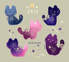 Star Cats Cute Art Cute Drawings Cute Animal Drawings