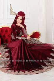 Gupurlu Kadife Tesettur Abiye 6231yg95 Bordo Moda Selvim The Dress Elbiseler Musluman Modasi