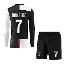 Juventus away ronaldo long sleeve jersey. Amf Juventus Jersey Ronaldo Full Sleeves With Shorts Medium 38 Multicolor Amazon In Sports Fitness Outdoors