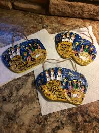 Christmas Salt Dough Ornament Project Nativity Scene With A Handprint From Each Girl Christmas Crafts Nativity Crafts Preschool Christmas