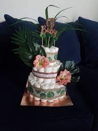 Tropical Diaper Cake Hawaiian Baby Showers Luau Baby Showers Baby Girl Shower Themes