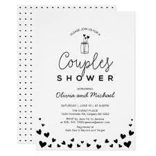 Heart Mason Jar Chic Black Couples Wedding Shower Invitation Zazzle Com Couple Wedding Shower Couples Wedding Shower Invitations Simple Bridal Shower