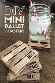 Making Mini Pallet Coasters With Popsicle Sticks Mini Pallet Coasters Pallet Coasters Diy Coasters