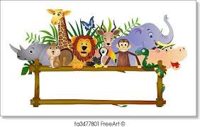 Freeart Fa3477801 Cartoon Zoo Animals Cartoon Animals Free Art Prints