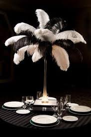 Roaring 20 S Decorations Feathered Centerpiece Roaring 20s Party 20s Wedding 20s Party