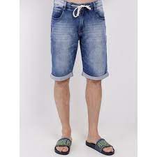 Bermuda Jeans Amuage Moletom Masculina Azul Zattini