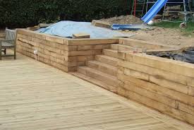 But the downside with railway sleepers is the oil and tar used to preserve them making them unsuitable for sitting on or contacting with bare skin, especially if you suffer from allergies. Questions About Landscaping Projects Railwaysleepers Com