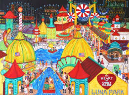 Luna Park Giclee Art Print Once A Major Brooklyn Amusement Etsy Brighton Beach Giclee Art Print Coney Island