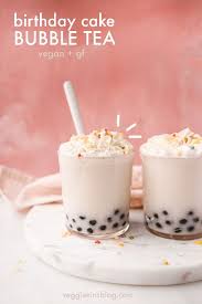 Birthday Cake Bubble Tea Vegan Gluten Free Veggiekins Blog Recipe Milk Tea Recipes Bubble Tea Recipe Boba Tea Recipe
