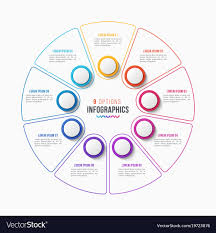 9 Parts Infographic Design Circle Chart