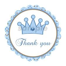 Crf015 substitution policy due to seasonal availabil. Printable Prince Crown Thank You Tags Baby Boy Shower Birthday Blue