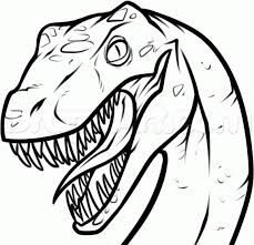How To Draw A Raptor Head Step By Step Dinosaurs Animals Free Online Drawing Tutorial Added By Dawn Septem Velociraptor Drawing Dinosaur Drawing Drawings