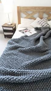 Gruby I Cieply Welniany Pled Koc Z Wzorem Recznie Dziergany Na Drutach Merino Wool Blanket Blanket Wool Blanket