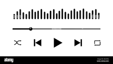 Audio player interface with sound wave, loading progress bar and ...