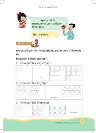 Lengkapi gambar yang hilang pada pola di bawah ini kerjakan secara mandiri. Kelas I Tema 4 Bs