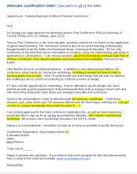 Sample Letter To Ask Permission To Attend Serious Play Conference
