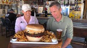 1.5kg the saw burger challenge $50. Creek To Coast The Road Train Burger Challenge At Nindigully Pub Facebook