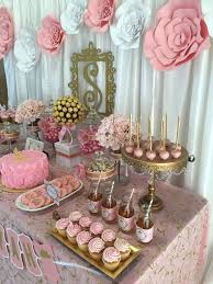 Pink And Gold Baby Shower Baby Shower Party Ideas Photo 1 Of 7 Baby Shower Princess Pink Baby Shower Gold Baby Showers