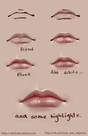 Lips Step By Step By Satazakuro Deviantart Com On Deviantart Face Drawing Digital Painting Tutorials Painting Drawing