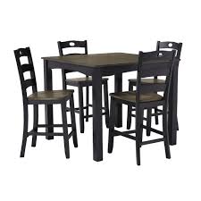 The legs have hard plastic floor protectors, and as a nice bonus a second set of floor protects is this 25 in antique coffee bar chair just matched our hardwood floors. Set Of 5 Froshburg Square Counter Dining Table Set Black Brown Signature Design By Ashley Target