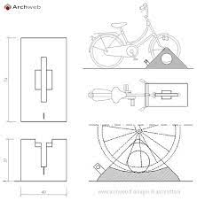 Parcheggio Biciclette Dwg Bicicletta Arredo Urbano Portabiciclette